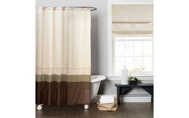 Lush Décor Mia 72″ x 72″ Shower Curtain, Chocolate