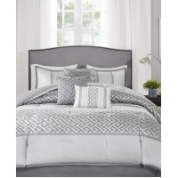 Madison Park Addison 7-Pc. Queen Comforter Set Bedding, Grey