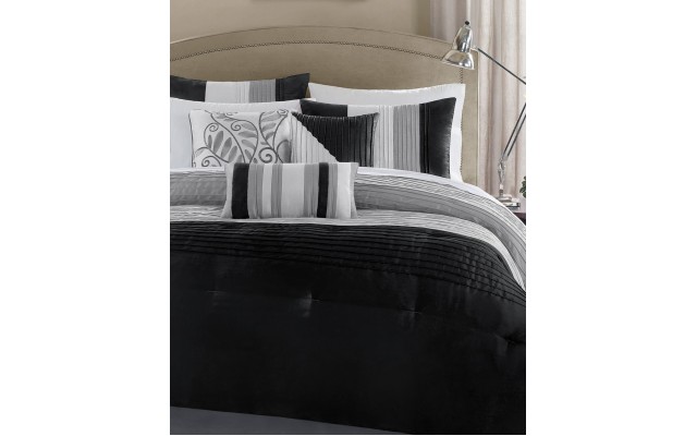  Amherst 7-Pc. Full Comforter Set, Black