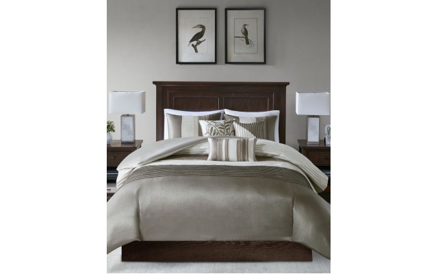  Amherst 7-Pc. King Comforter Set Bedding, Bronze