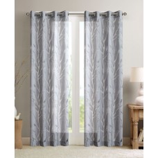 Madison Park Averil 50″ x 63″ Sheer Burnout Bird Grommet Curtain Panel, Gray