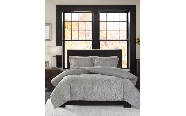  Bismarck Reversible 3-Pc. King Comforter Set, Gray