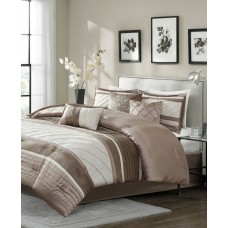 Madison Park Blaire 7-Pc. Faux-Silk King Comforter Set, Brown