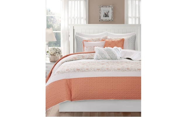  Dawn 6-Piece Full/Queen Quilt Set Bedding, Pink