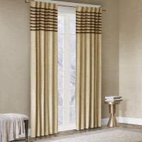 Madison Park Dune Microsuede Stripe Pair of 42″ x 84″ Window Panels