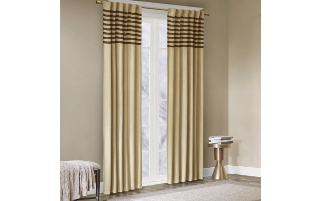  Dune Microsuede Stripe Pair of 42″ x 84″ Window Panels