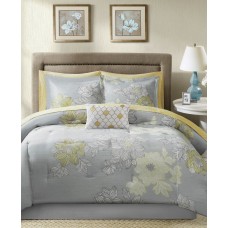 Madison Park Essentials Avalon 9-Pc. Queen Comforter Set Bedding, Grey