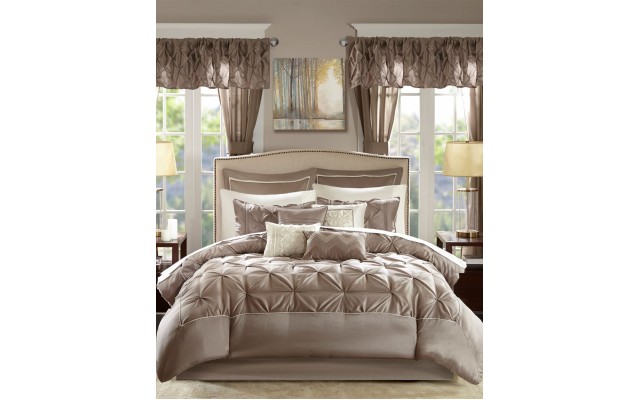  Essentials Joella Queen 24-Pc. Room in a Bag Bedding, Taupe