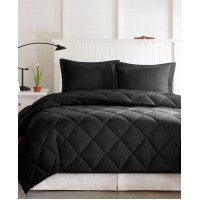 Madison Park Essentials Larkspur Reversible 3-Pc. King Comforter Set Bedding, Black