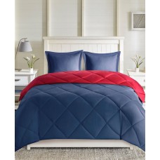Madison Park Essentials Larkspur Reversible 3-Pc. King Comforter Set, Red/Navy