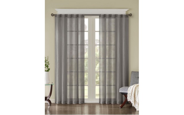  Harper 42″ x 95″ Solid Crushed Window Panel Pair, Gray
