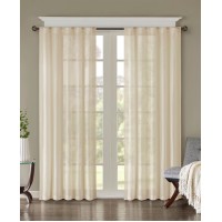 Madison Park Harper Solid Crushed Window 2 Panel Cream, Cream, 84 X 84 inch