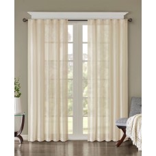 Madison Park Harper Solid Crushed Window 2 Panel Cream