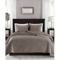 Madison Park Harper Velvet 3-Piece King/Cal King Quilted Coverlet Set