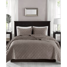 Madison Park Harper Velvet 3-Piece King/Cal King Quilted Coverlet Set