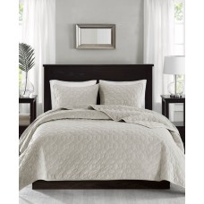 Madison Park Harper Velvet 3-Piece King/California King Quilted Coverlet Set, Ivory
