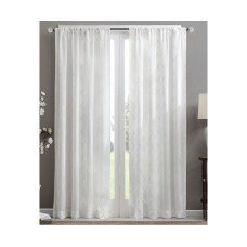 Madison Park Irina Sheer Rod Pocket Curtain Panel, 50″ x 84″, White