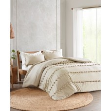Madison Park Leona Full/Queen 3-Pc. Pom Pom Cotton Comforter Set,Taupe