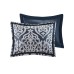  Odette King 8 Piece Jacquard Comforter Set Bedding, Navy