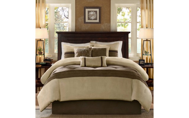  Palmer Microsuede 7-Pc. Queen Comforter Set, Brown/Tan