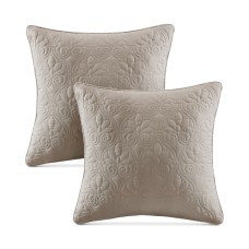 Madison Park Quebec 20″ x 20″ Quilted Decorative Pillow 2-Pack, Khaki