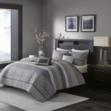 Madison Park Rhapsody 6-Pc. Coverlet Set, Full/Queen, Gray