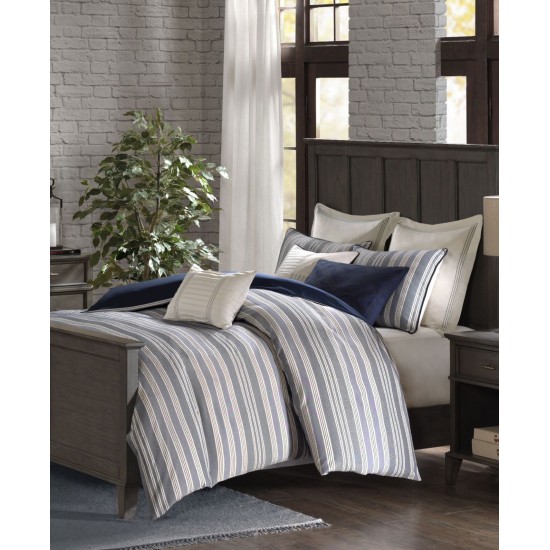  Signature Farmhouse King 9 Piece Comforter Set, Blue