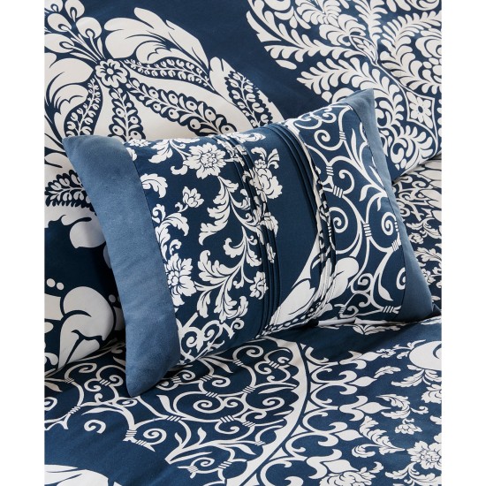  Vienna Cotton 7-Pc. Queen Comforter Set Bedding, Indigo