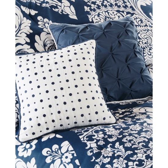  Vienna Cotton 7-Pc. Queen Comforter Set Bedding, Indigo