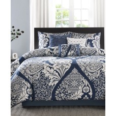 Madison Park Vienna Cotton 7-Pc. Queen Comforter Set Bedding, Indigo