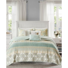 Madison Park Willa 6-Pc. Full/Queen Cotton Sateen Coverlet Set, Green