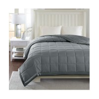 Madison Park Windom King Down Alternative Blanket, Microfiber with 3M Scotchgard, Gray