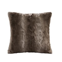 Madison Park Zuri Faux-fur 20 Square Decor- Brown, 20×20