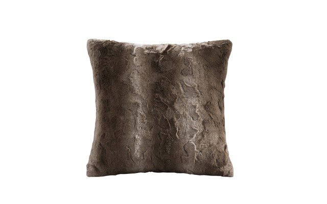  Zuri Faux-fur 20 Square Decor- Brown, 20×20