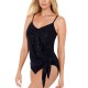  Gold Leaf Alex Side-Tie Tankini Top, 10, Black