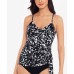  Splatter Alex Printed Underwire Tankini Top, 10, Black