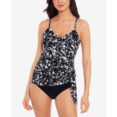 Magicsuit Splatter Alex Printed Underwire Tankini Top, 10, Black