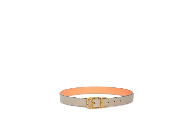 Women’s Reversible Leather Belt, Beige, XS