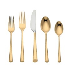 Marchesa by Lenox Flatware 18/10, Imperial Caviar Gold 5-Piece Place Setting