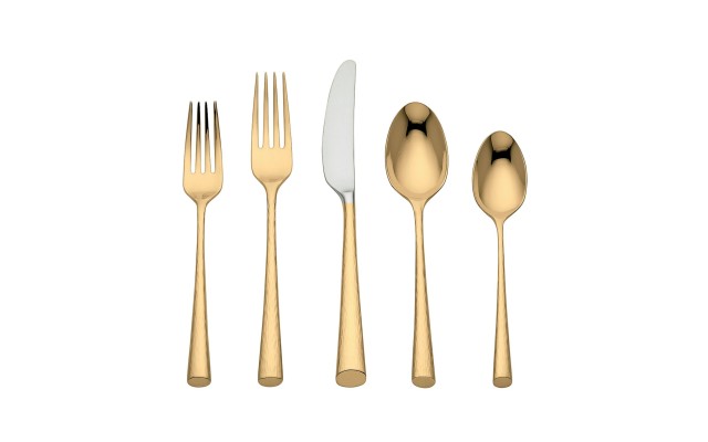  by Lenox Flatware 18/10, Imperial Caviar Gold 5-Piece Place Setting