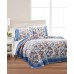  Americana Jacobean Quilted Standard Sham, Blue, 20″ X 26″