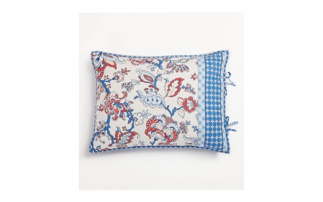  Americana Jacobean Quilted Standard Sham, Blue, 20″ X 26″