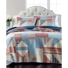 Martha Stewart Collection Americana Patchwork 92″ x 106″ King/Cal King Quilt, Navy