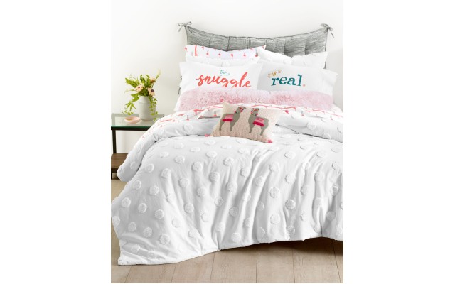  Chenille Dot 3-Pc. Full/Queen Comforter Set, White