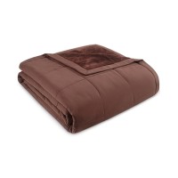 Martha Stewart Collection Down Alternative Reverse to Plush King Blanket, King, Brown