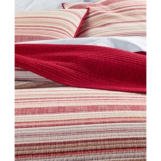  Holiday Yarn-Dye Full/Queen Quilt, Red/Beige