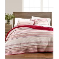Martha Stewart Collection Holiday Yarn-Dye King Quilt, Red