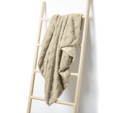 Martha Stewart Collection Lattice Faux Fur Throw, 50″ x 60″, Beige