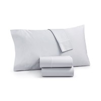 Martha Stewart Collection Organic 300 Thread Count GOTS Certified 2 standard pillowcases, Grey