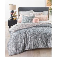 Martha Stewart Collection Reversible 3-Pc. Cheetah-Print Full/Queen Comforter Set, Grey